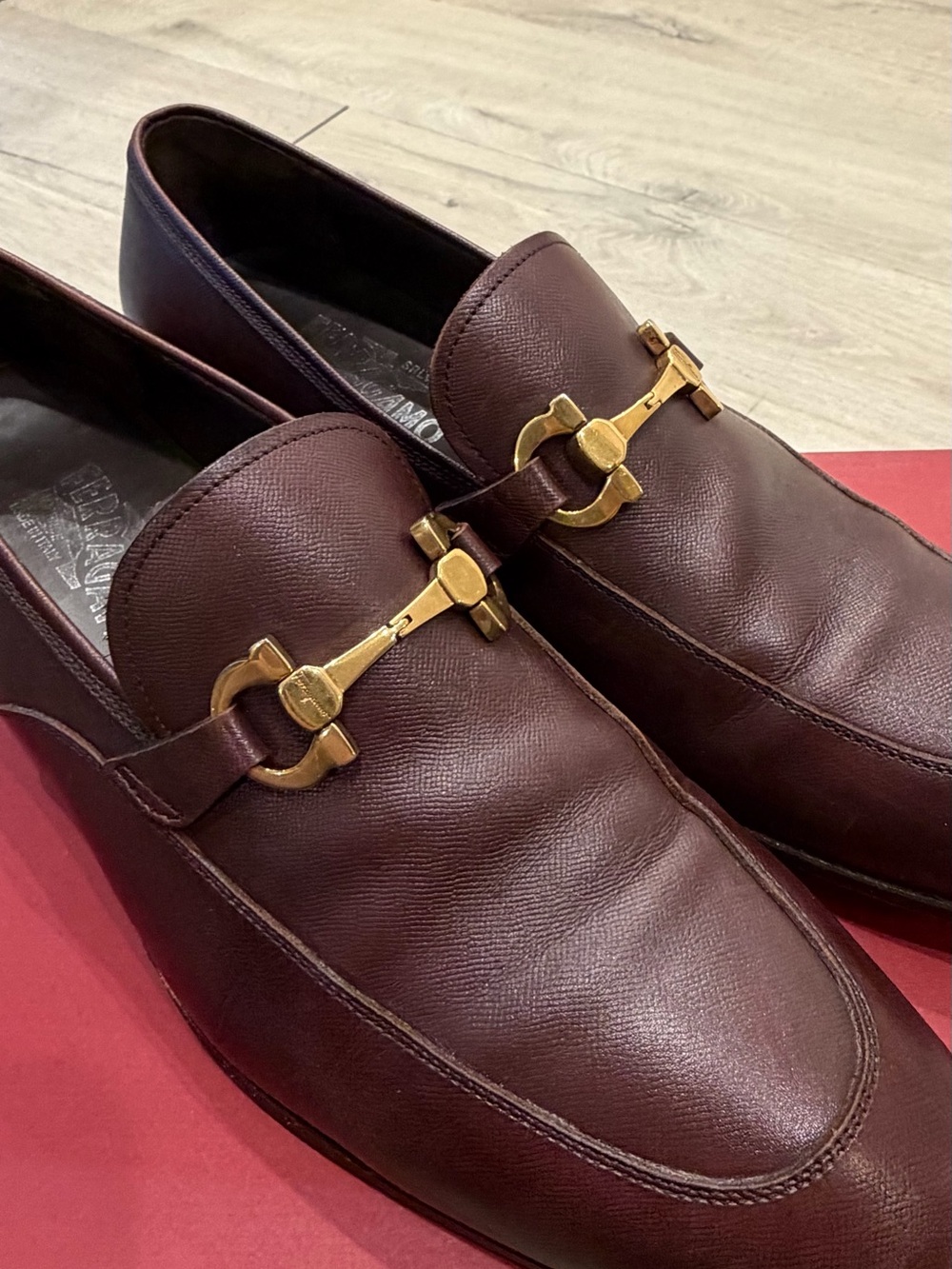 Salvatore Ferragamo Dark Brown Leather Horsebit Loafers
